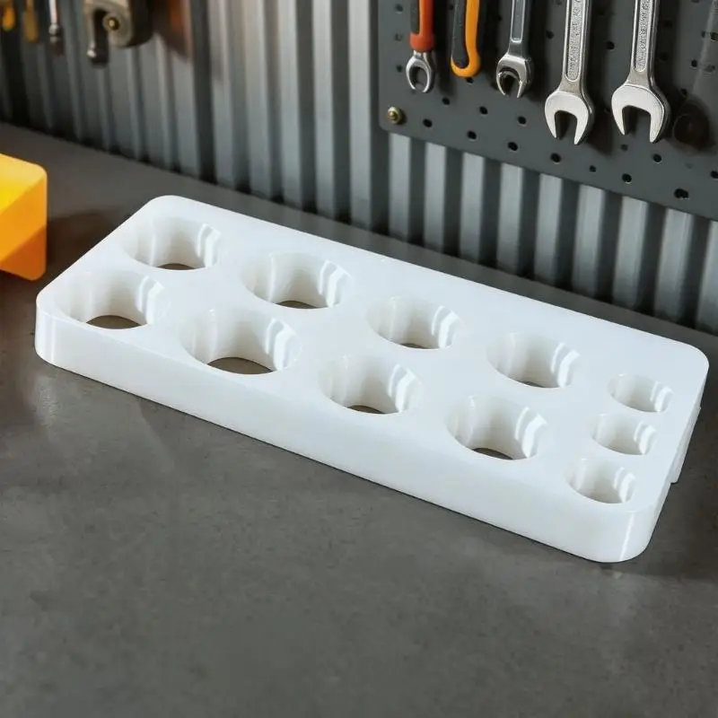 Socket Extension Rack 12cm x 4cm Multi-Hole Plastic Storage Base for Garage Wall and Home Repair Area Arrangement D2RD