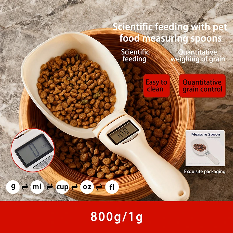 Cat food and dog food spoon electronic scale measuring spoon for cats and dogs with scale feeding spoon pet food spoon supplies
