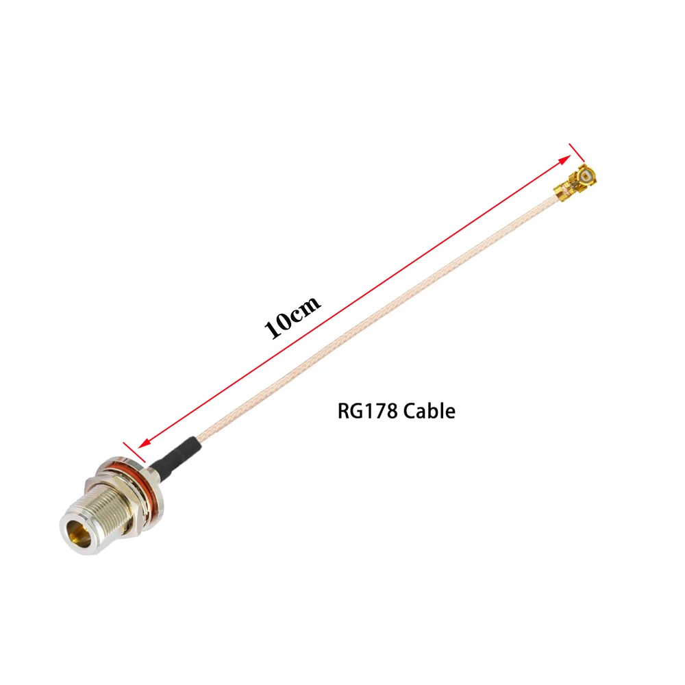N Female to IPX/UFL RG178 Cable RF Coaxial Connector N Type Nut Bulkhead Jack to IPX Pigtail for PCI Wifi Card Wireless Router