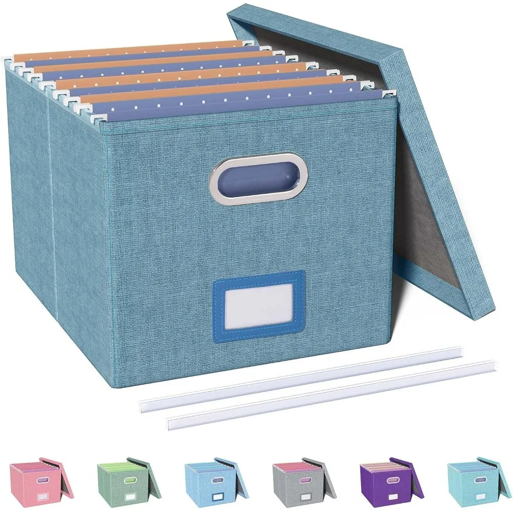 

File Organizer with Lid, File Box, File Cabinet for Letter File Folder Storage, Hanging File Organizer for Office/Decor/Home,Do