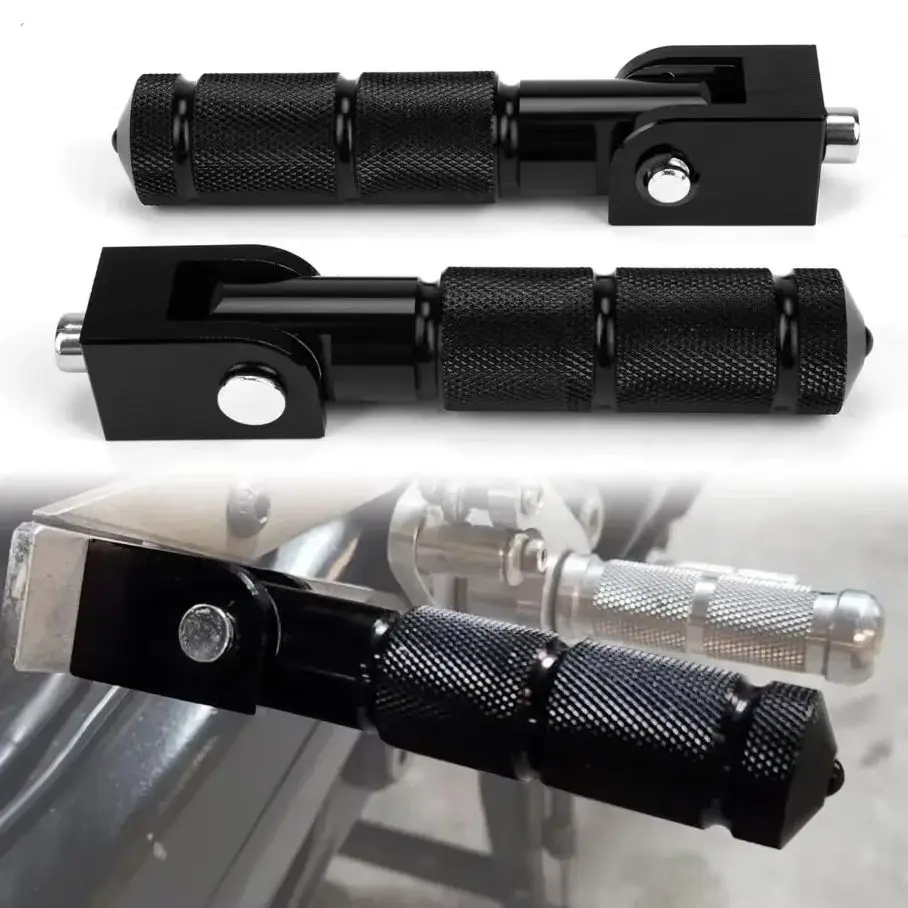 Motorrad-Fußrasten, faltbare Fahrradrasten, Fahrradrasten, Dirt Bike-Fußrasten, 8 mm Loch, zusammenklappbares Beifahrerpedal, universell (schwarz)