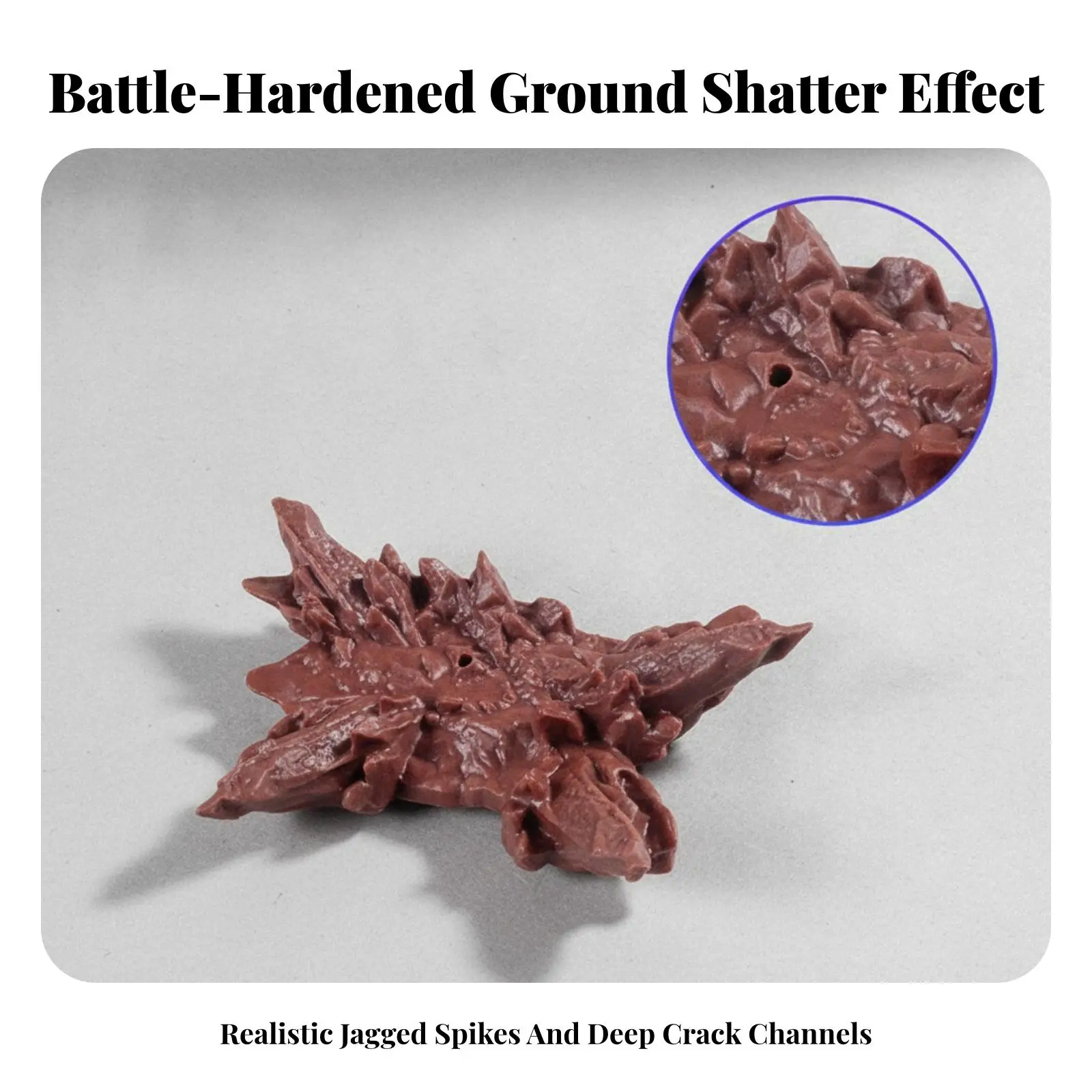 Action Figure Display Base with Textured Relief Surface for Diorama Box Tabletop Gaming Model