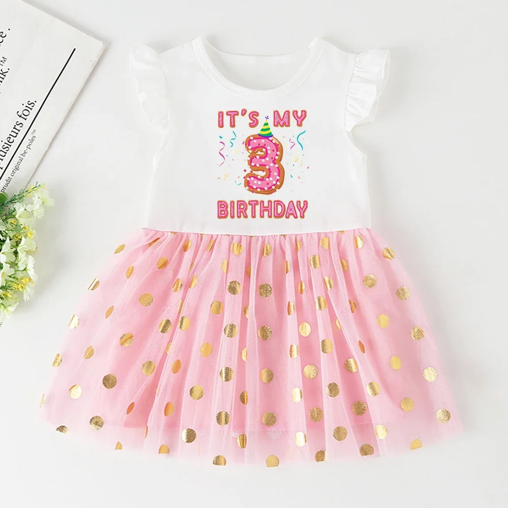 It Is My 1 2 3 4 5 Brithday Girl Short Sleeve Dresses Baptism Dress for Baby Girl Christening Toddler Birthday Party Dresses