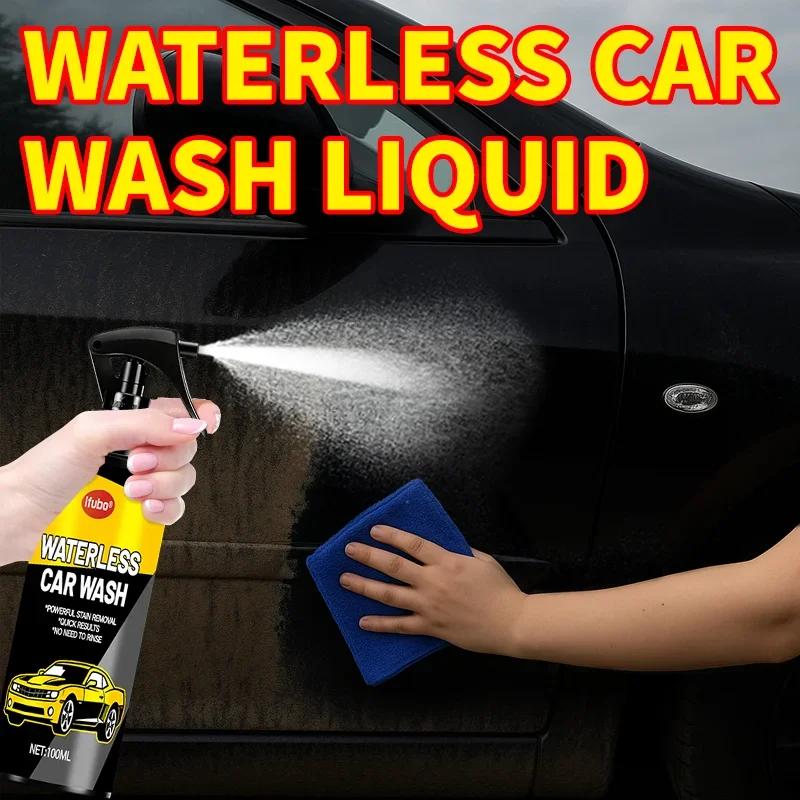 

IFUBO 100 мл Спрей для бесконтактной мойки автомобиля без смывания, быстрая очистка, удаление пятен и пыли, безопасно для краски, портативный, для ухода за экстерьером авто