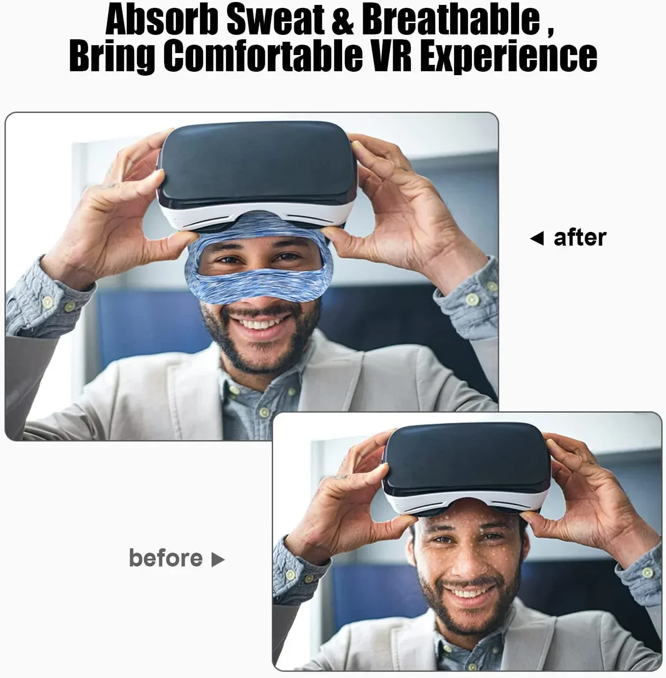 Cool Eye Mask For Oculus Quest 2 Sweat Band VR Glasses Cover Face Mask Breathable VR Headset For Mate Quest 3 3S Accessories view 5