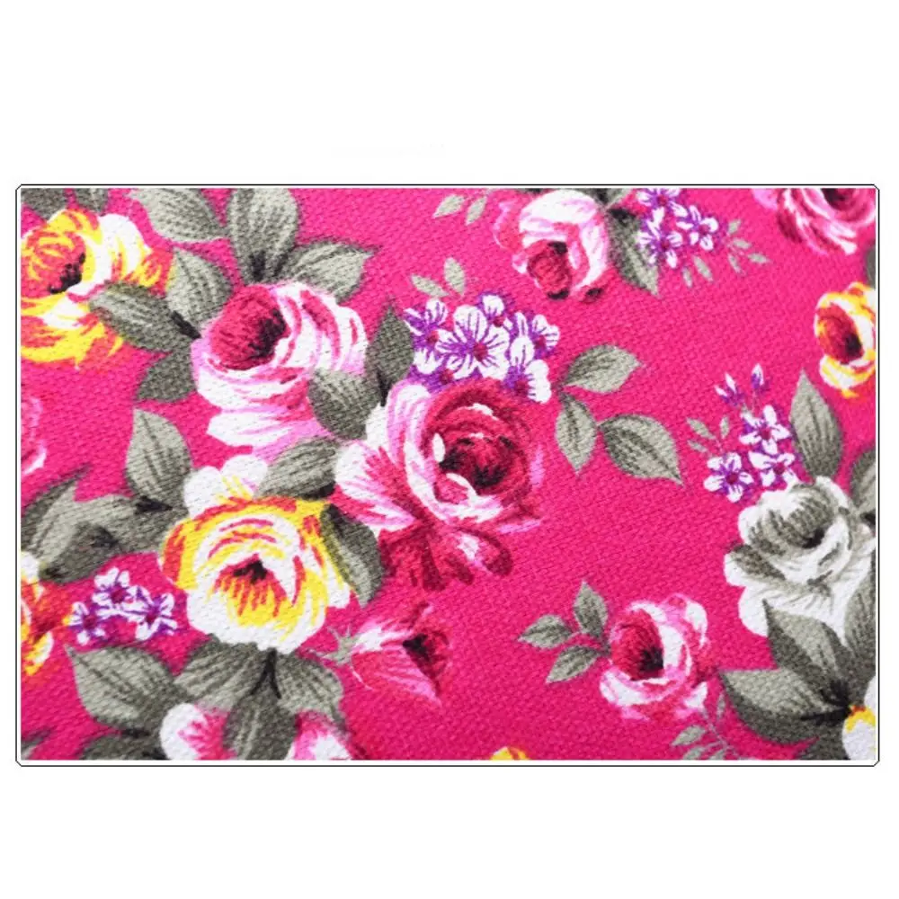 

New Flower Handbags Canvas Zipper Shopping Bag Bucket Bag Women