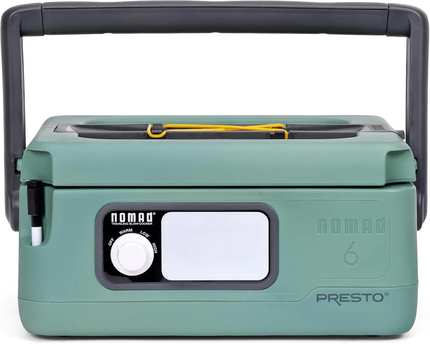 06016 6-QUART Nomad หม้อหุงช้าเดินทาง, ฝาล็อค, กระดานลบแห้ง, สีเขียว