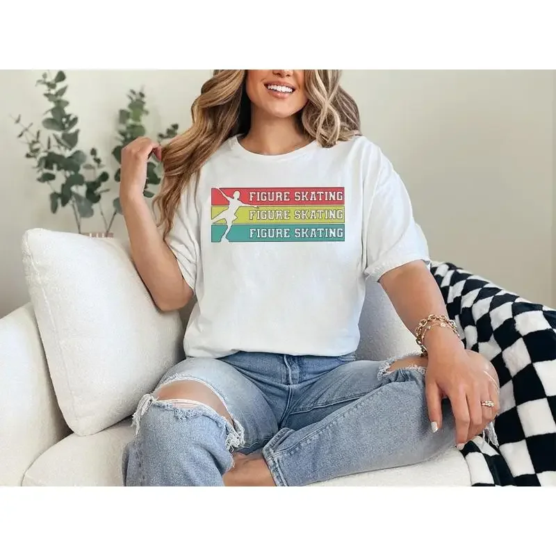 Ice Skating T Shirt Funny s Figure Skater Girls Womens