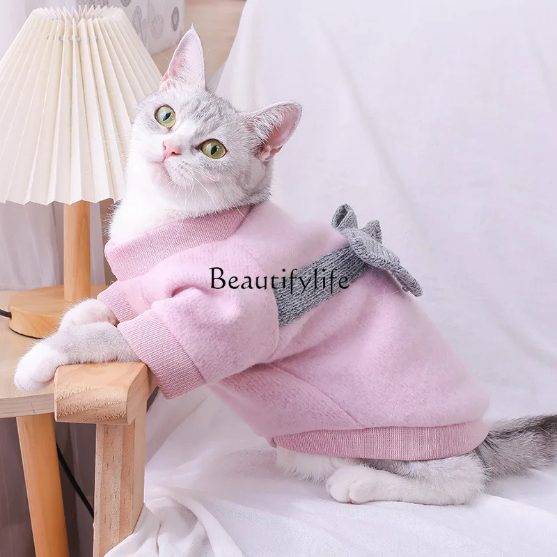 

Cat Clothes Winter Sweater Warm Pet Clothes Anti-Lint