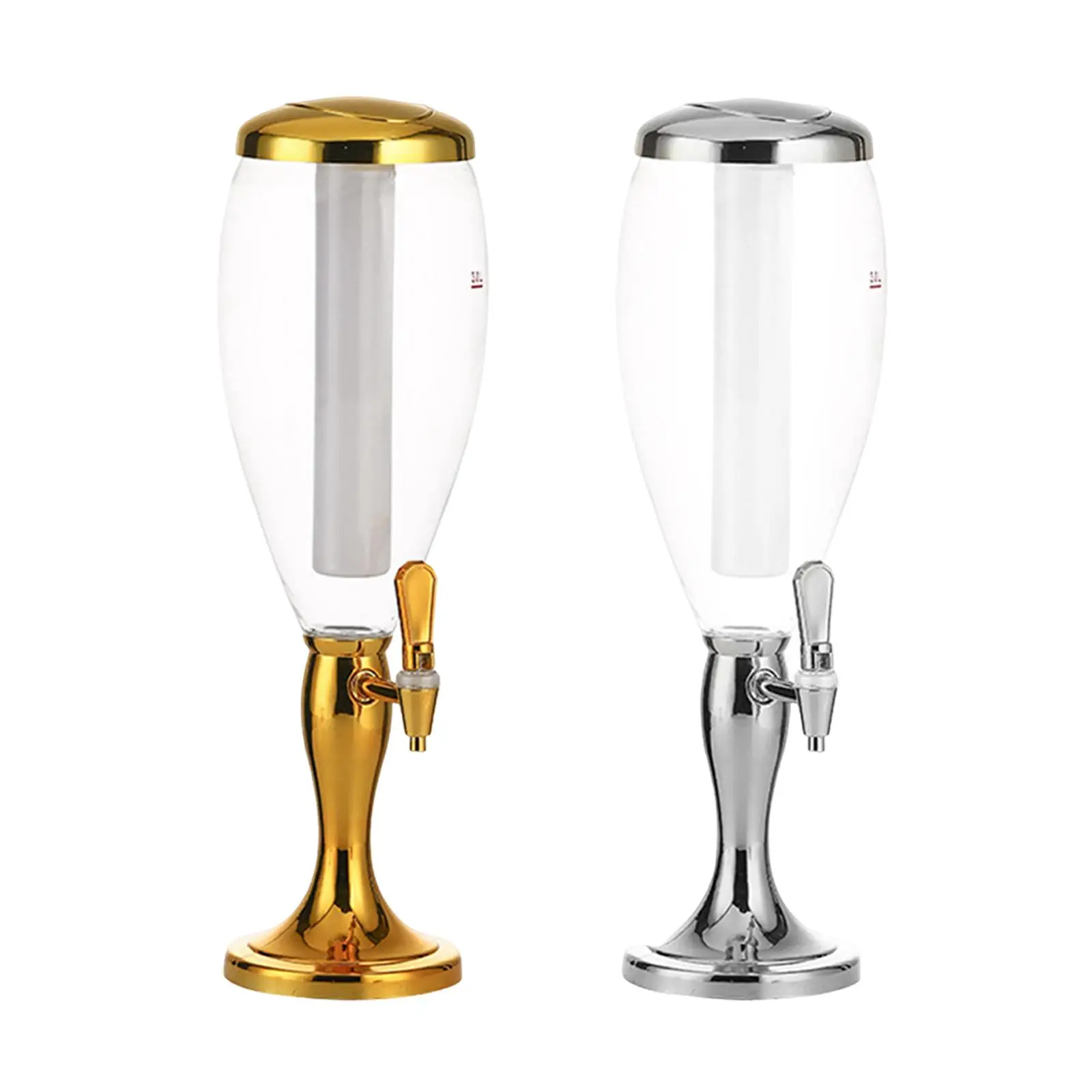 3 L Beer Dispenser with Cold Tube Versatile with Colorful Light Drinks Tower