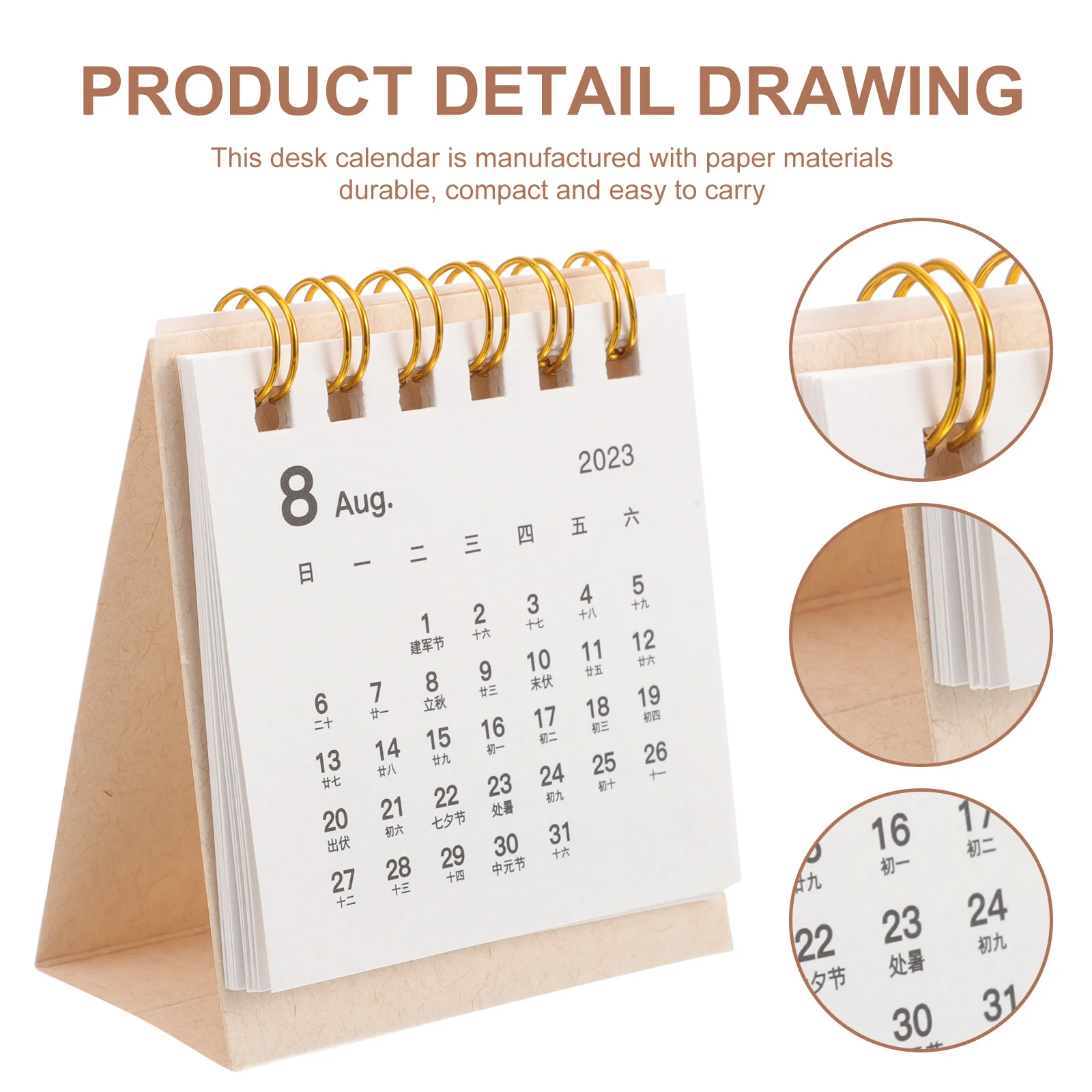 

Mini Desk Calendar 2023 Small Red Paper Student Home Fresh Creative Planner Decor Clear Printing Date Marker Schedule