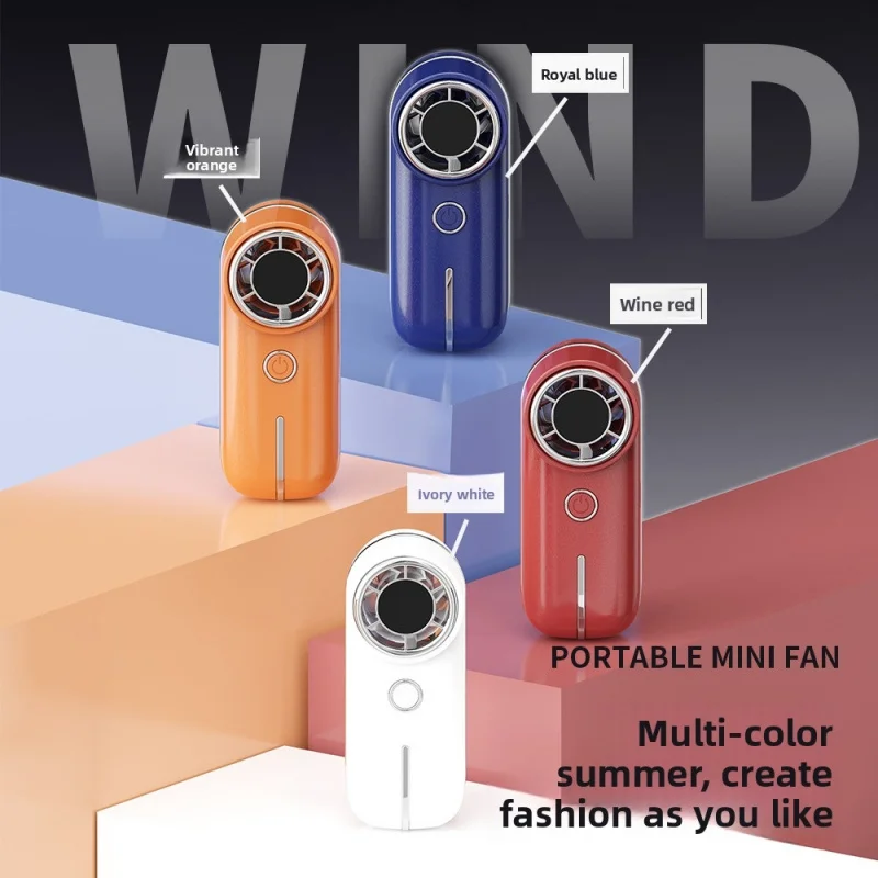 

New cross-border handheld high-speed mini fanUSBRechargeable Digital Display Outdoor Portable Turbo High-Wind Electric Fan