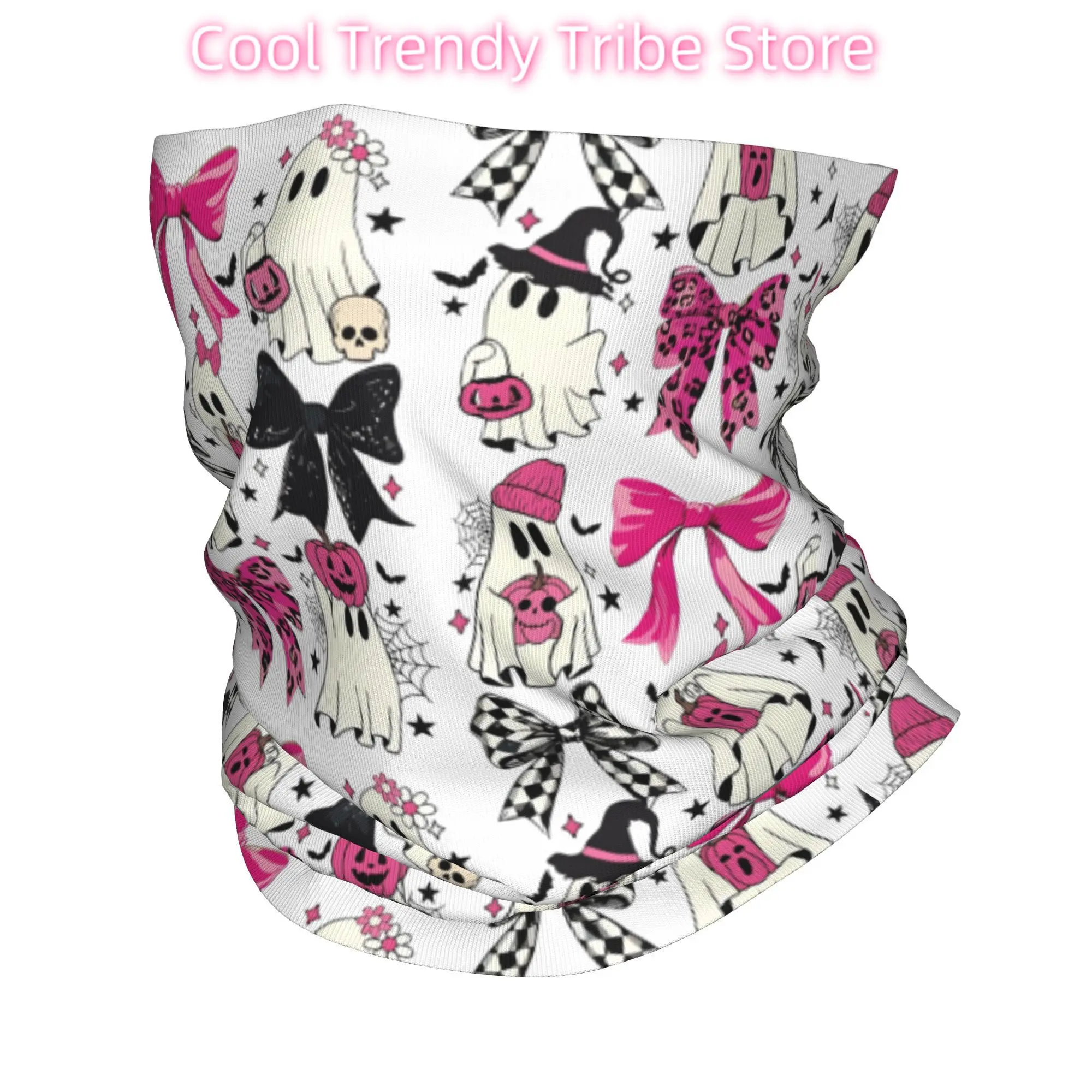 Halloween Pumpkin Cute Ghosts Spooky Bandana Neck Cover Face Scarf Multifunctional Headwear Outdoor Sports Unisex Breathable