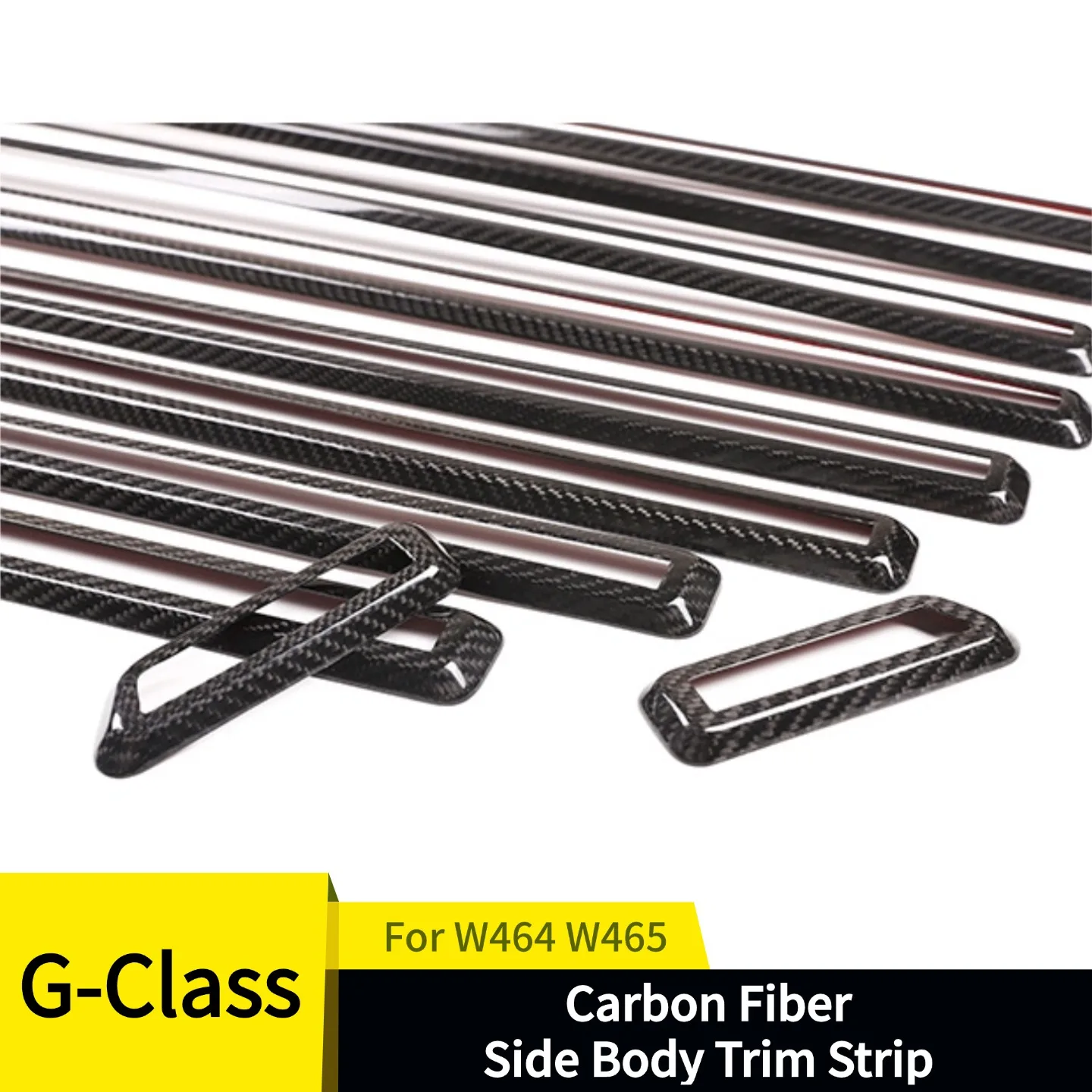 Carbon Fiber Side Body Molding Trim For Mercedes‑Benz G Class W464 W465 G350 G400 G450 G500 G63 2019‑2026 Door Waist Line Decor