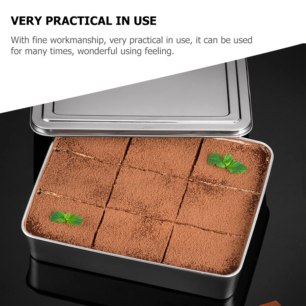 

2Pcs Stainless Steel Baking Pan Nonstick Rectangle Cake Pans for Kitchen Bread Loaf Tiramisu Mousse Cake Tray Bakeware