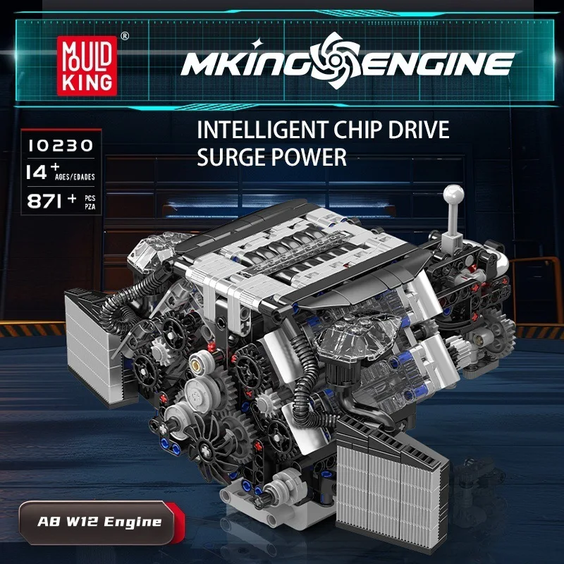 

Mold King A8 CarW12Engine10230Электрические строительные блоки, сборка головоломок, коллекция, подарок