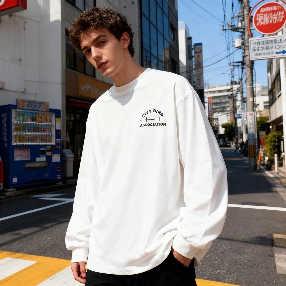 KUCLUT-Camiseta con estampado de dibujos animados para hombre y mujer, ropa de calle informal holgada de manga larga, Tops de gran tamaño 100% de algodón