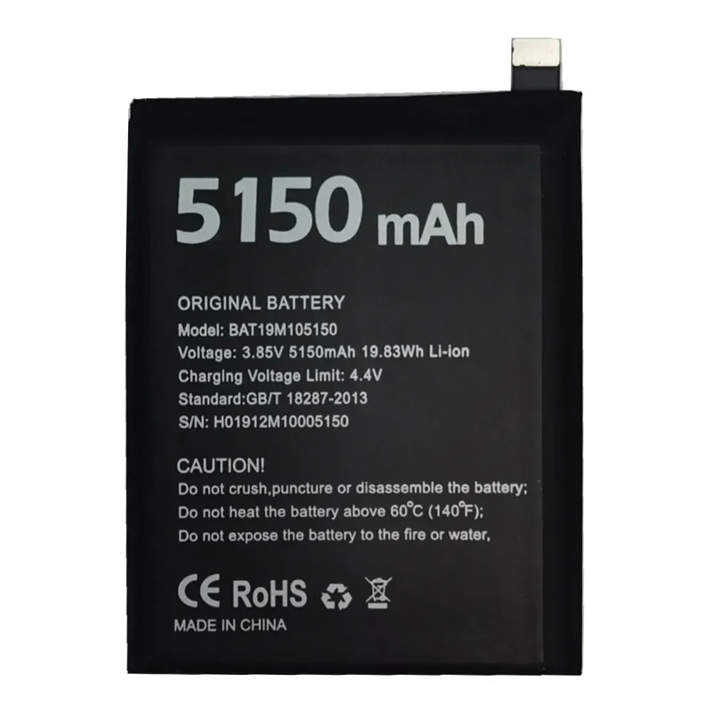 New S95Pro Original Battery For DOOGEE S95 Pro / S95 Phone Batteries Bateria BAT19M105150 5150mAh Fast Shipping