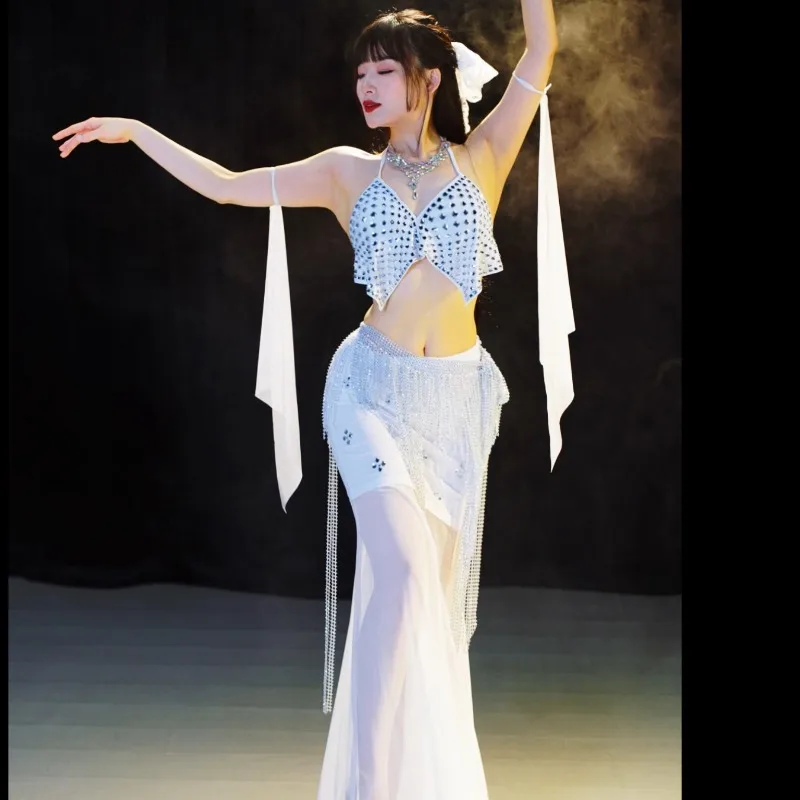 Customized Belly Dance Costume Female Elegant Skirt Practice Oriental Dance Training Suit Women Bellydancing Performance Clothes