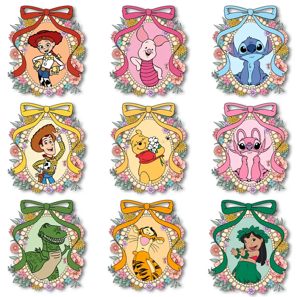 

Flowers Micker Minnie Winnie the Pooh Iron on transfers Heat Press Stickers for Clothes
