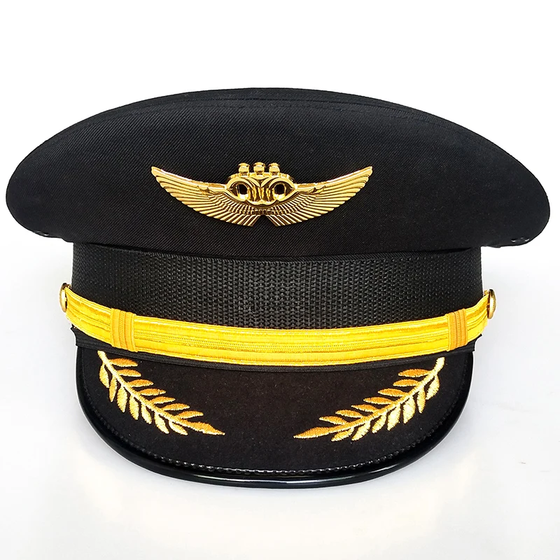 Designer originale di marca Capitano Big Cornice Cap Pilota dell'aviazione Sicurezza Ferrovia Big Cap Vendita calda