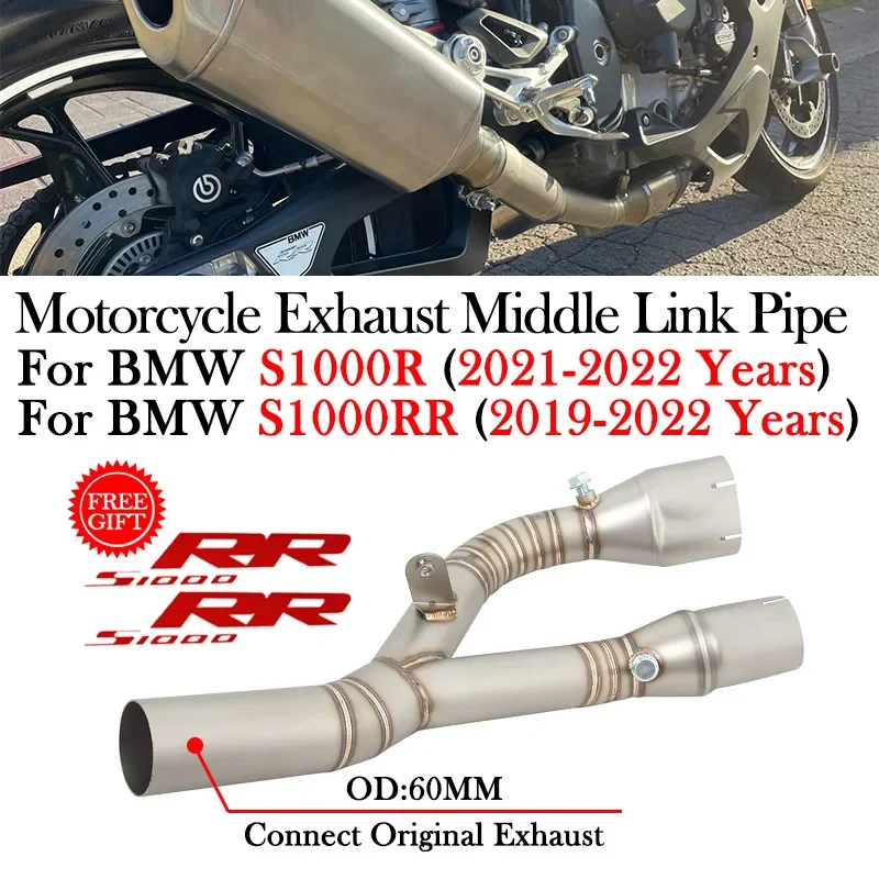 

For BMW S1000RR S1000R S1000 R RR 2019 2020 2021 2022 Motorcycle Exhaust Modify Escape Middle Link Pipe Connect Original Muffler