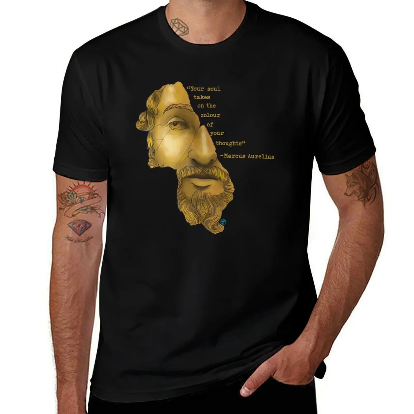 Marcus Aurelius' Meditations T-Shirt Breathable Mesh Panel T-Shirt