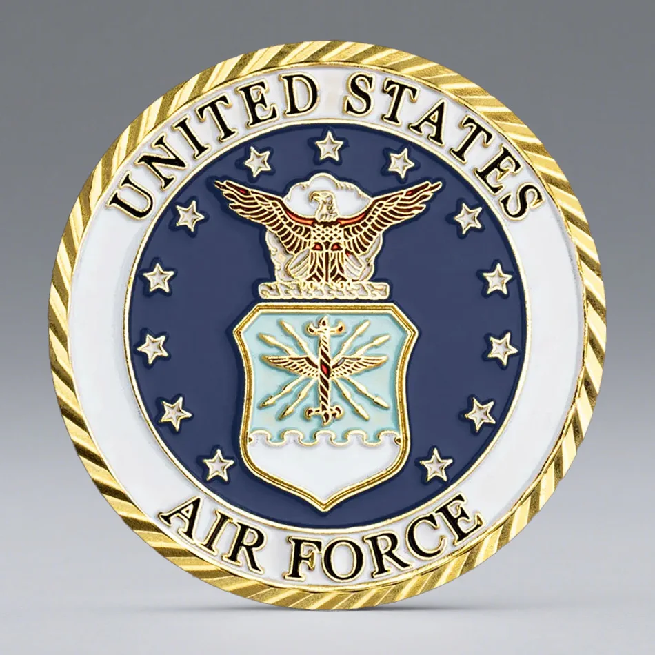 United States Air Force Fighter Gold-Plated Collectible Coins Helicopter Souvenir Coin