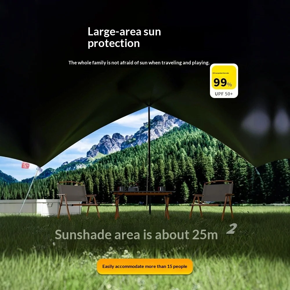 Jason Box Four-season 3000mm Waterproof 420D Oxford Cloth One Bedroom Octagonal Maple Leaf Shape Outdoor Car Sunshade Tent