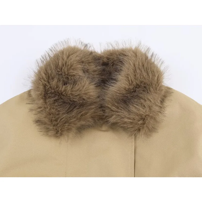 CharmChant Giacca a vento da donna con collo in pelliccia Nuovo cappotto invernale Donna Streetwear Giacca bomber vintage Capispalla a maniche lunghe