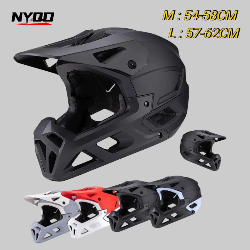 Adult Racing Downhill MTB Helmet for Men/Women Full Face Mountain Bike Helmet Mountain Bike Helmet with Visor Over 25 Vent