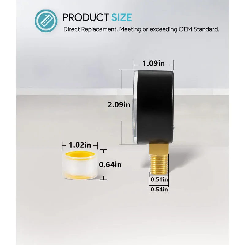 Pressure Gauge 005-302-3590-00 Fits for Paramount All Cleaning Valves, Caretaker Cleaning Valves & Ultra Flex Pressure Switch