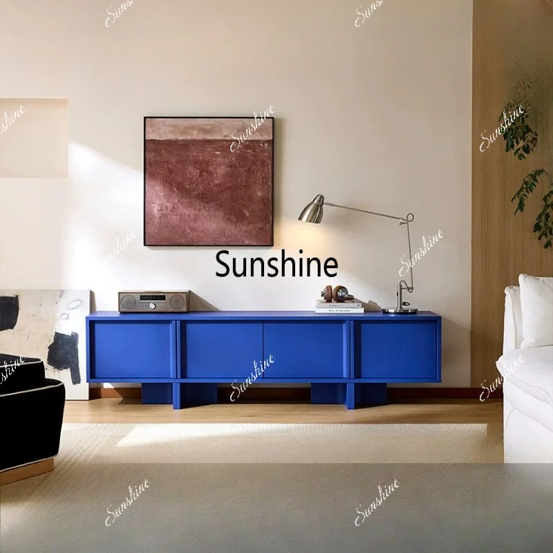 French solid wood modern minimalist living room high-floor storage cabinet