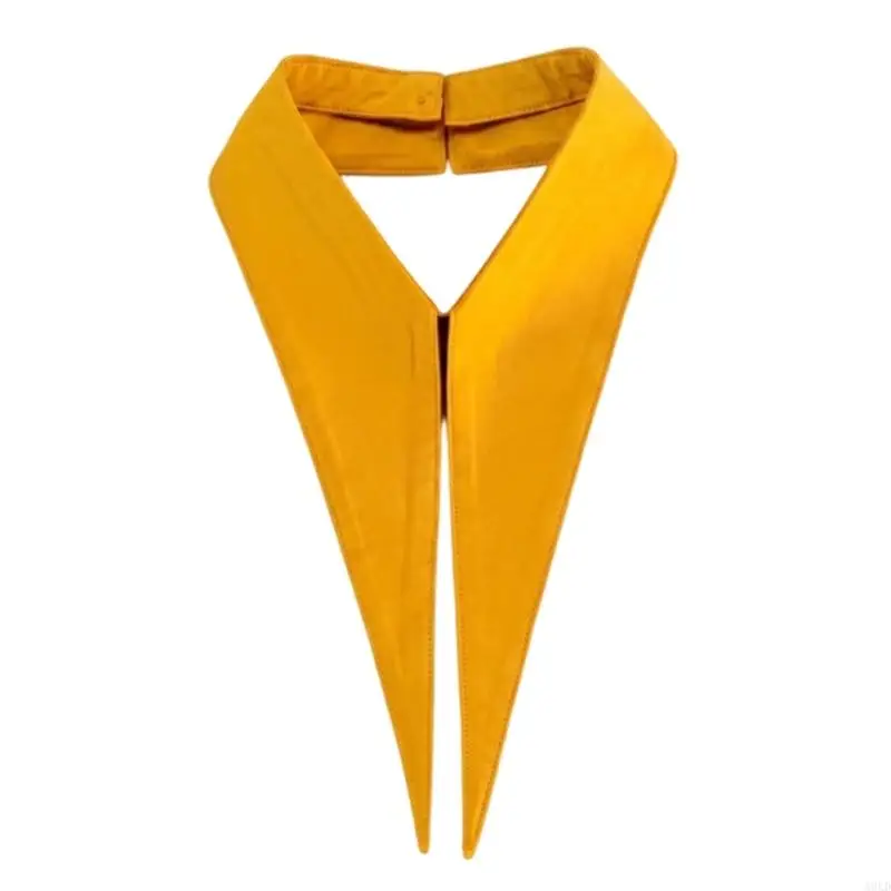 A0KD Removable Shirt Collar Insert with Large Pointed Faux Collar Design, Polyester Accent for Sweaters and Cardigans