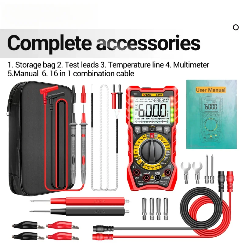 ANENG SZ19 Pro Digital Multimeter 6000 Counts Multimetro Avometer Transistor Capacitor Tester Profissional Lcr Meter