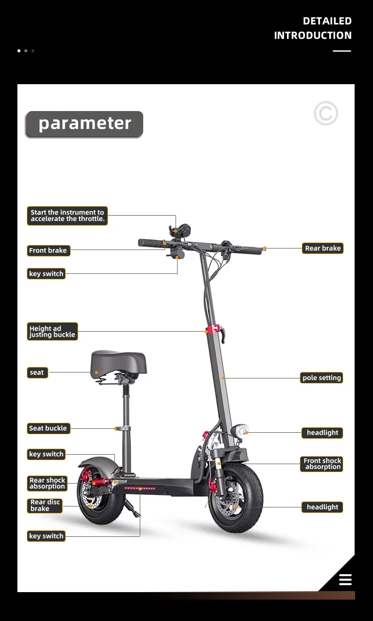 FREEBOY J-01 Premium E-Scooter für Erwachsene, 48V 15Ah Akku, die erste Wahl für Pendler, 10-Zoll-Reifen – Detail 4