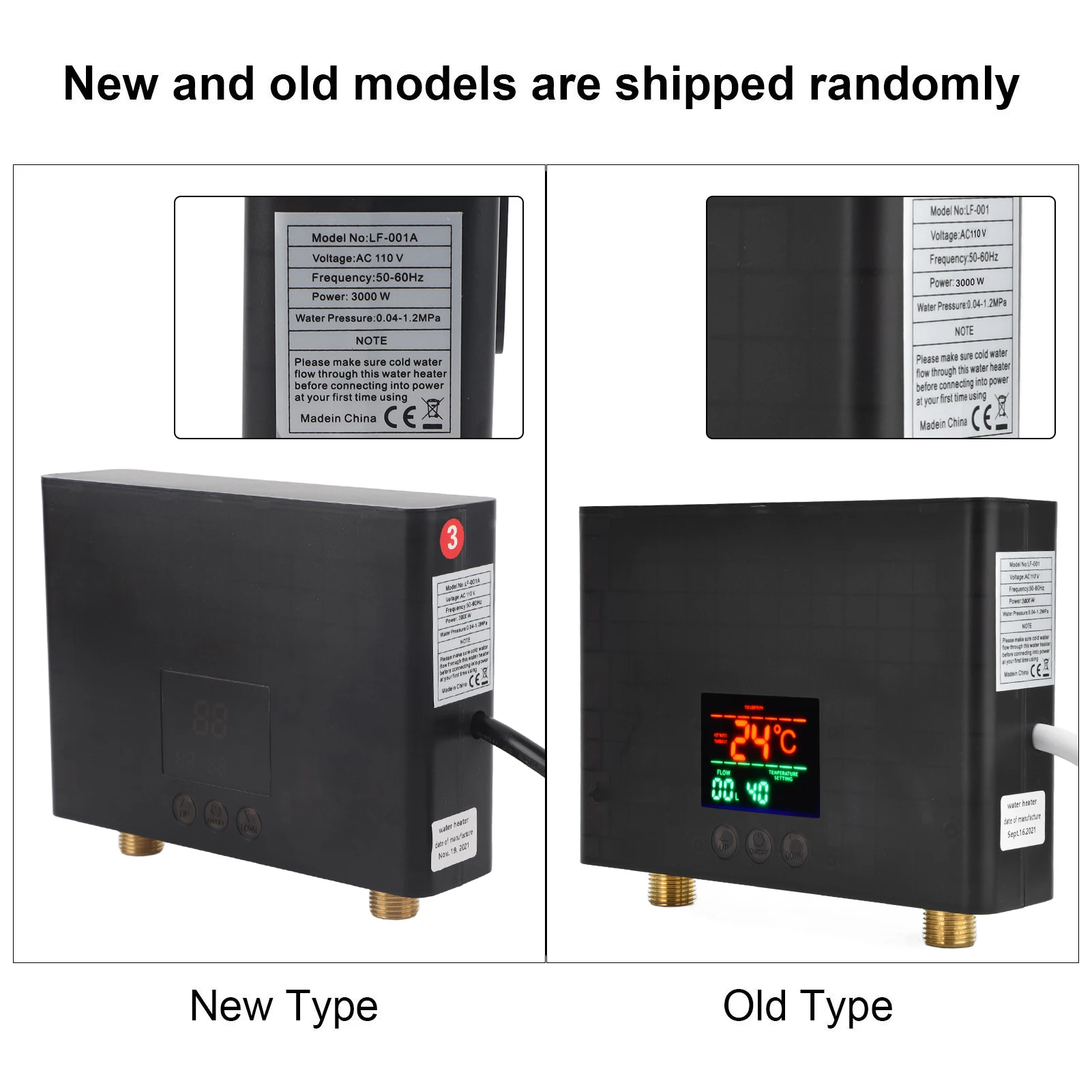 リモコンタッチパネル 3000W IPX4 インスタントタンクレス給湯器 浴室キッチン用