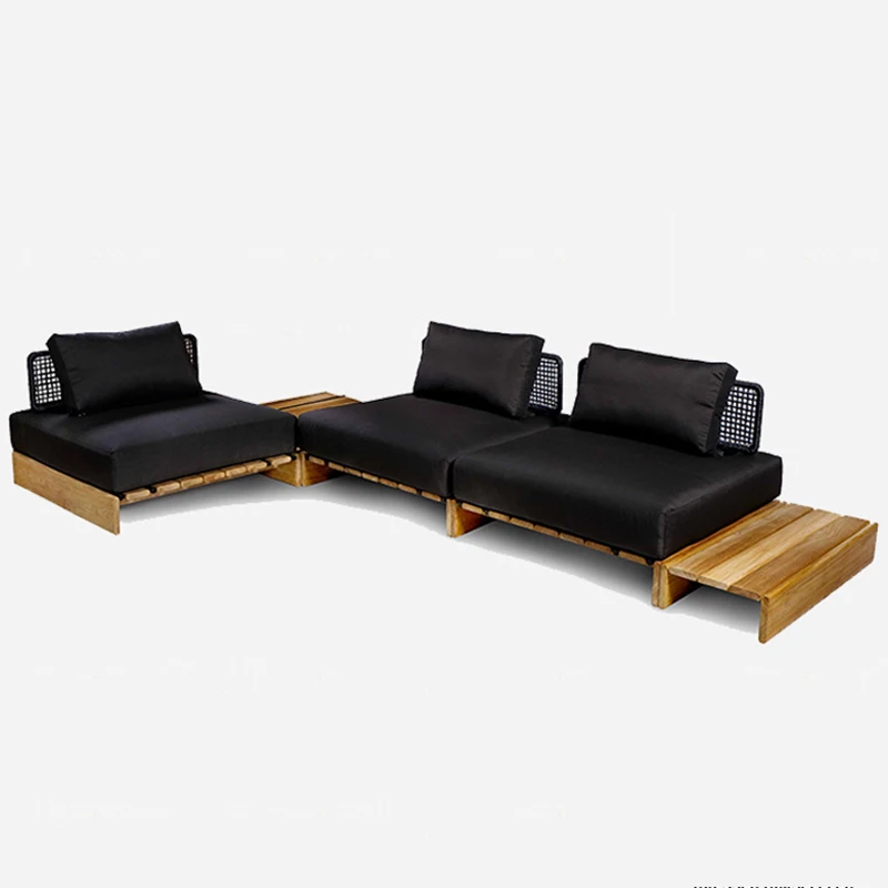 Garden Sofa Modern Water Proof Outdoor Furniture With Cushions Set Patio Hotel Backyard Furniture L Shape Sectional Sofa