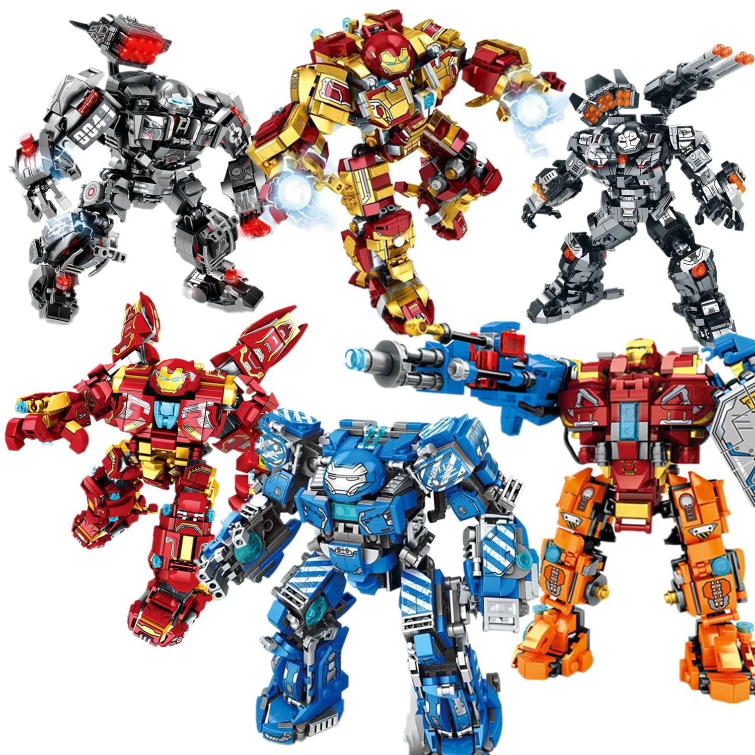 

NEW Iron Man Super-Heros MK44 MK85 Robot Figures Ideas Heavy Mech Armor Model Figures Building Brick Block Gift Toy