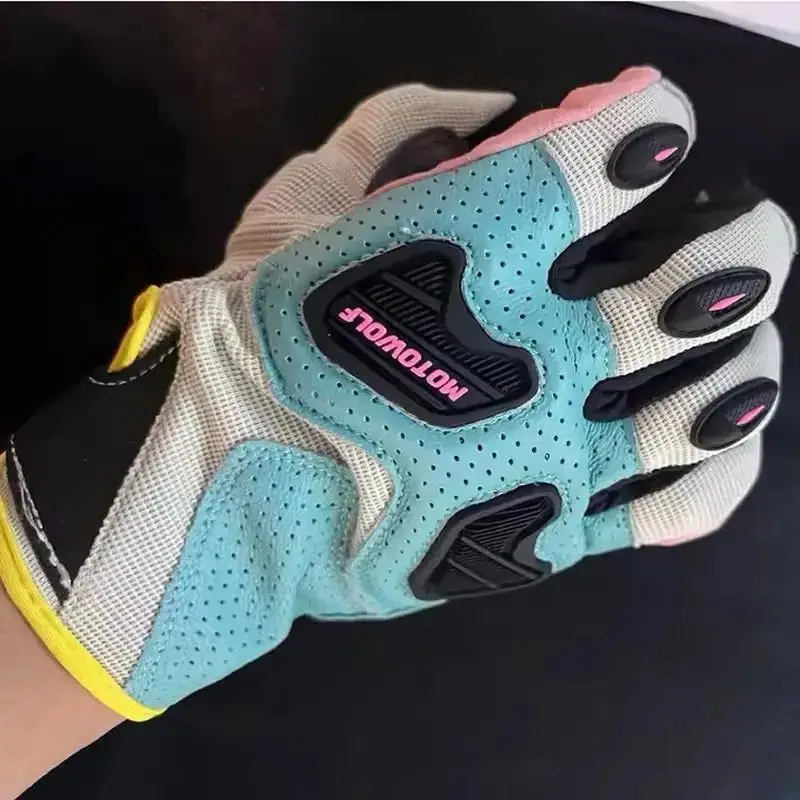 

Macaroon Summer Autumn Motorcyle Racing Dirtbike Leather Gloves Touchscreen Compatible, Anti‑Slip, Breathable Unisex for Riders