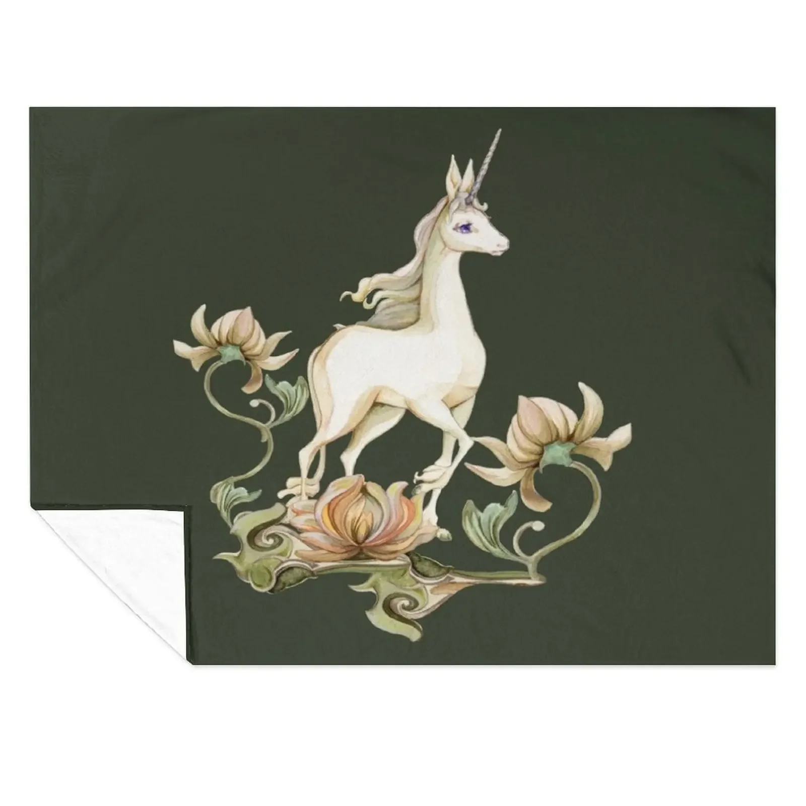 

Last Unicorn - Flower Garden Throw Blanket Decorative Sofa Multi-Purpose Bed linens Thin Blankets