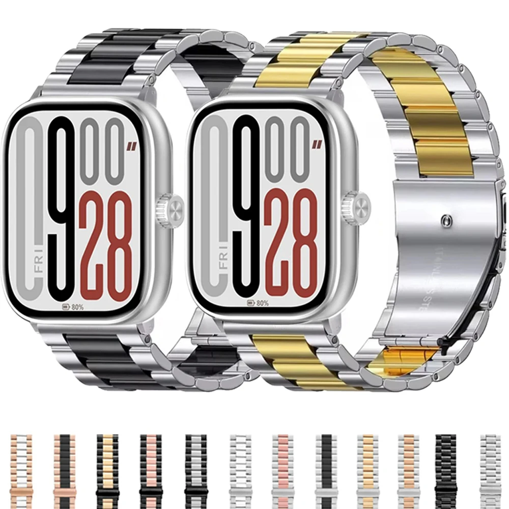 Edelstahlarmband für Xiaomi Mi Band 9 Pro/Mi Band 8 Pro, austauschbares Metallarmband für Redmi Watch 5/4 Armbandzubehör