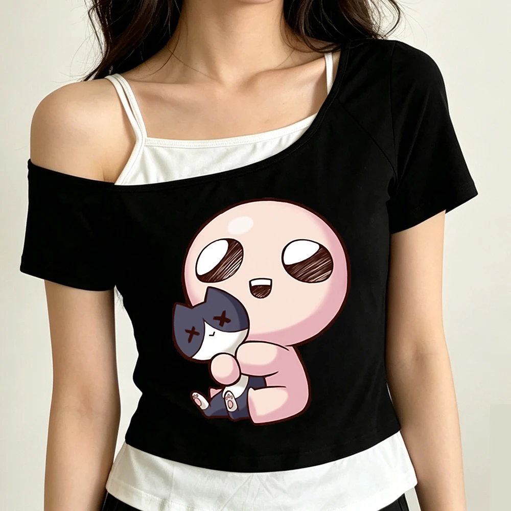 the Binding of Isaac crop top female japan summer party tshirt party dollette grunge