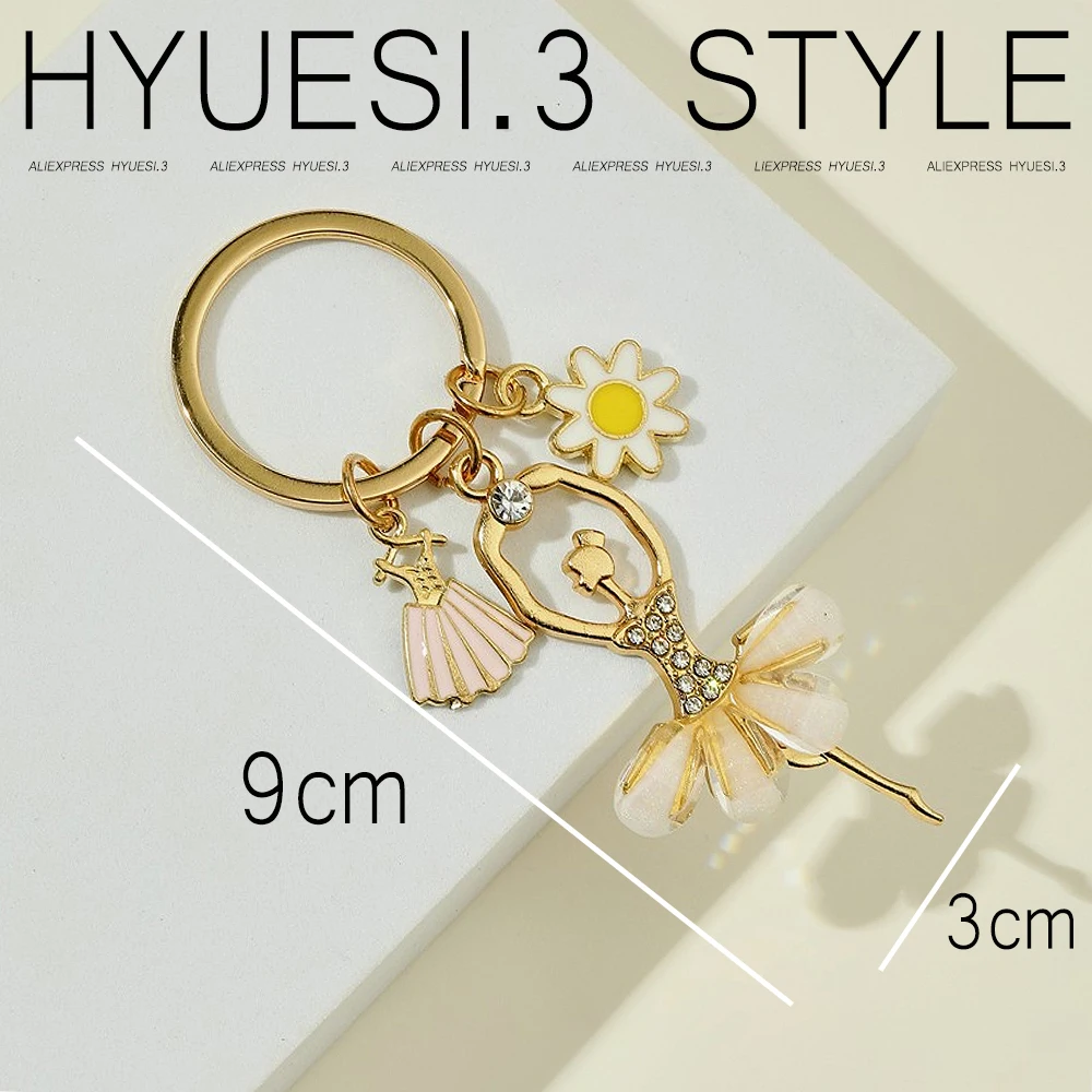 Moda Rhinestone anioł tańcząca dziewczyna brelok cyrkon inkrustowane baleriny Charms z uchwytem na klucze do plecaka torba akcesoria do torebki — zdjęcie 5