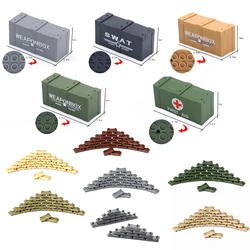 50PCS MOC Military Sandbag Building Blocks Compatible WW2 Soldiers Bricks DIY Army Scene Parts Toys First Aid Weapons kit