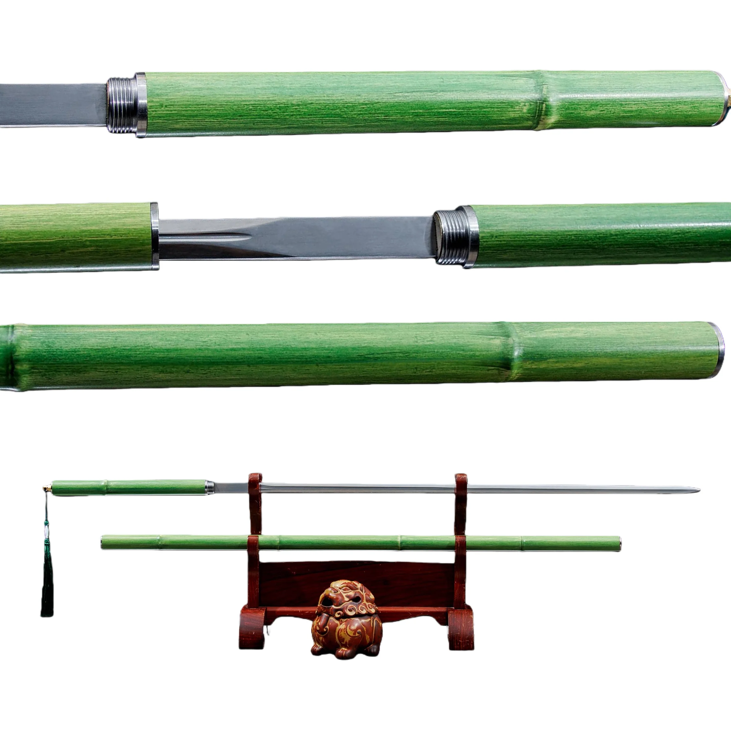 

Бамбуковая трость-меч длиной 112 см, готовая к бою, с острым лезвием. Самурайский меч из настоящей стали. Катана для ниндзя-искусствоведов