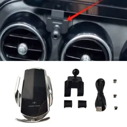 15W Fast Charging Wireless Charger Car Mount Phone Holder Automatic Clamping For 2015-2018 Mercedes-Benz C Class W205 GLC X253