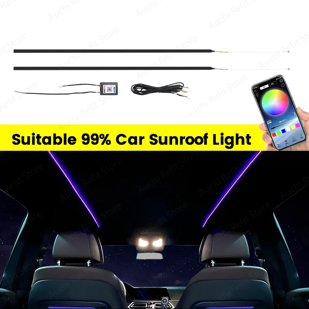 

256 цветов светодиодный люк на крыше для Tesla Toyota Honda Audi Benz BMW, окружающий свет на крыше автомобиля, атмосферная лампа, управление через приложение, świetlik