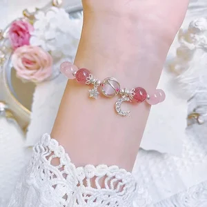 Multicolored Opal Stone Bracelet For Women Girls Bright Crystal Bracelets Star Star Charme Rose Bule Purple 8 Main Sales Stone of the Moon - №3