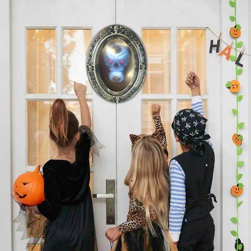 Motion Activated Halloween Mirror Creepy Haunted Mirror With Speaking Speaking Haunted Oval Mirror Horror Prop Spooky Indoor